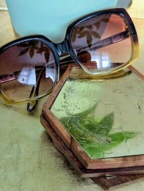 Paul & Joe Gradient Brown and Gold Oversized Vintage Sunglasses